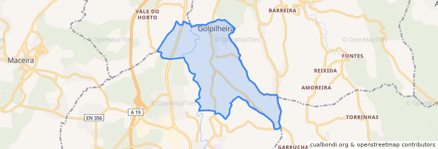 Mapa de ubicacion de Golpilheira.