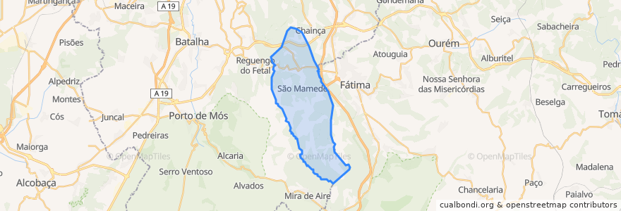 Mapa de ubicacion de São Mamede.