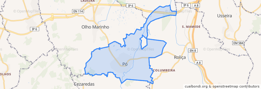 Mapa de ubicacion de Pó.