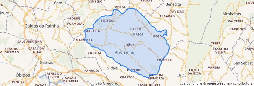 Mapa de ubicacion de Alvorninha.