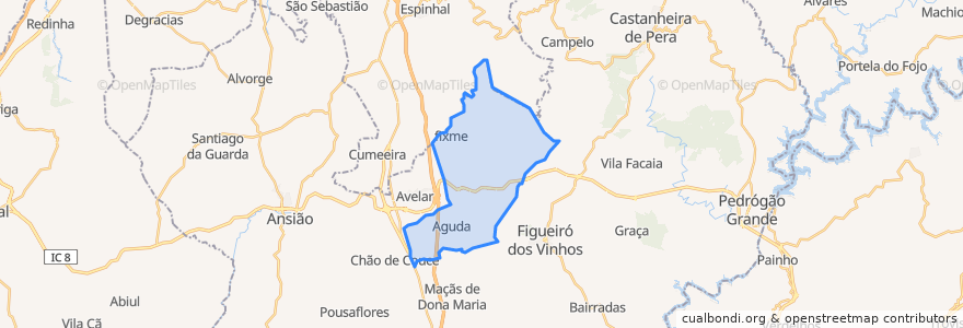 Mapa de ubicacion de Aguda.