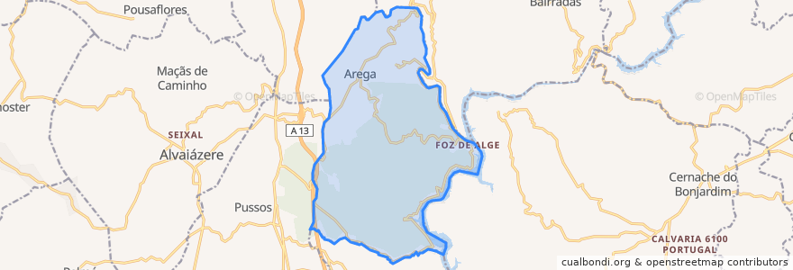 Mapa de ubicacion de Arega.