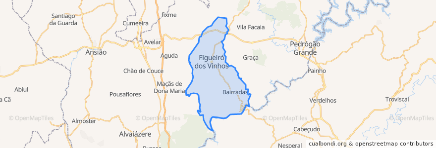 Mapa de ubicacion de Figueiró dos Vinhos e Bairradas.