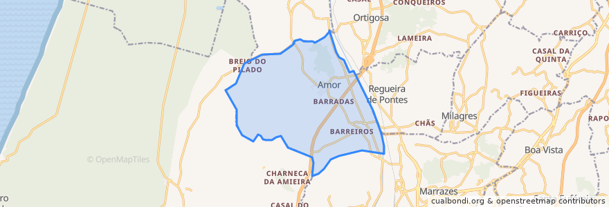 Mapa de ubicacion de Amor.