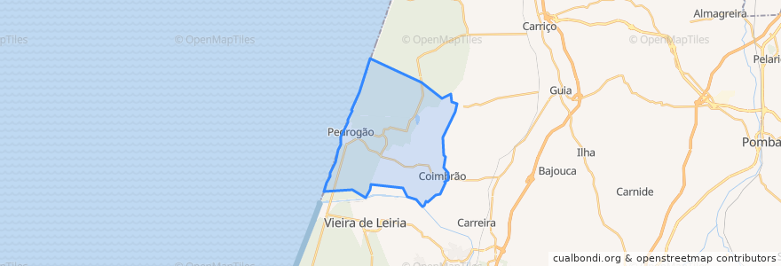 Mapa de ubicacion de Coimbrão.