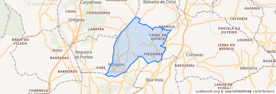 Mapa de ubicacion de Milagres.