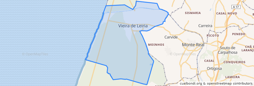 Mapa de ubicacion de Vieira de Leiria.