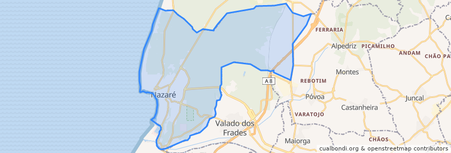 Mapa de ubicacion de Nazaré.