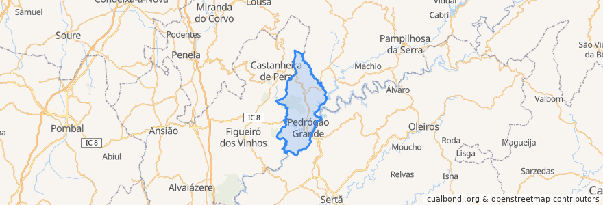 Mapa de ubicacion de Pedrógão Grande.