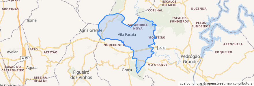 Mapa de ubicacion de Vila Facaia.