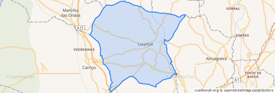 Mapa de ubicacion de Louriçal.