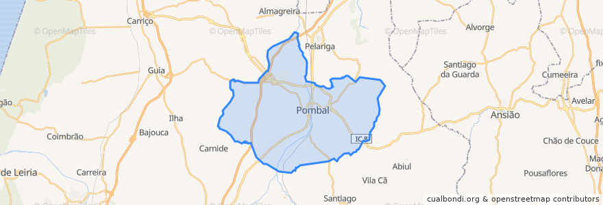 Mapa de ubicacion de Pombal.