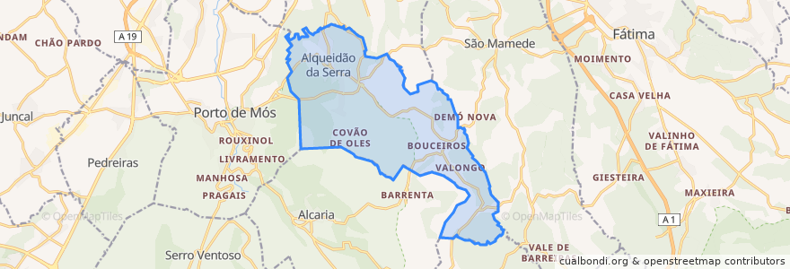 Mapa de ubicacion de Alqueidão da Serra.