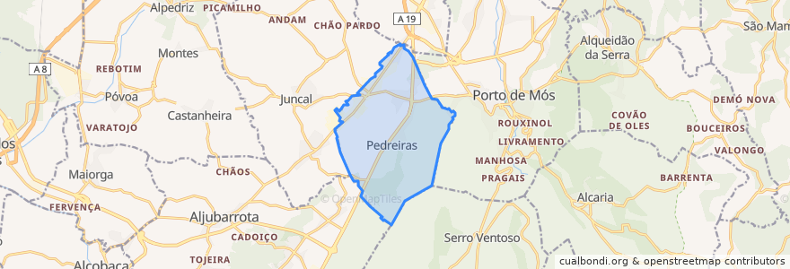 Mapa de ubicacion de Pedreiras.