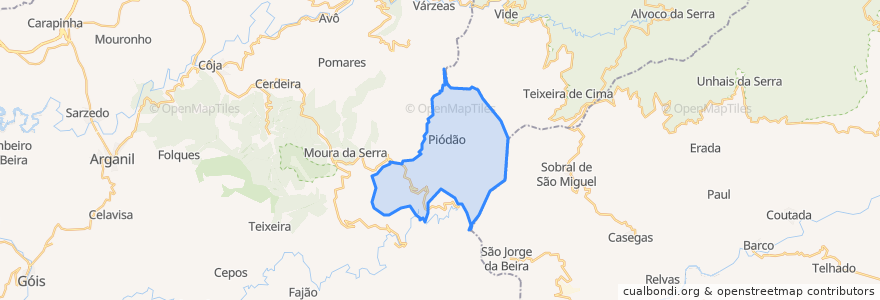 Mapa de ubicacion de Piódão.