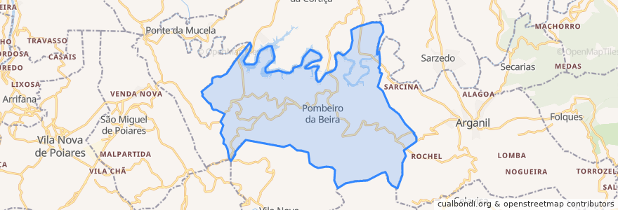 Mapa de ubicacion de Pombeiro da Beira.