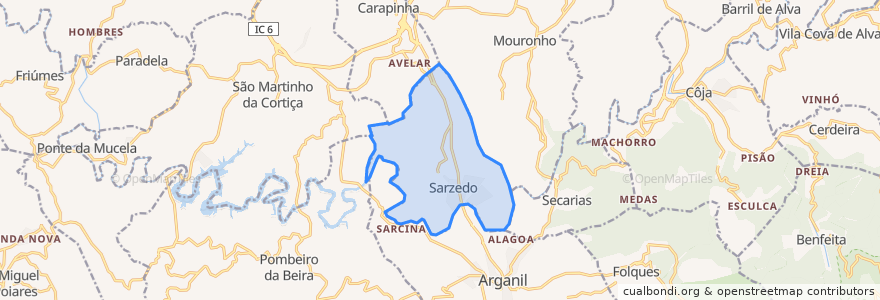 Mapa de ubicacion de Sarzedo.