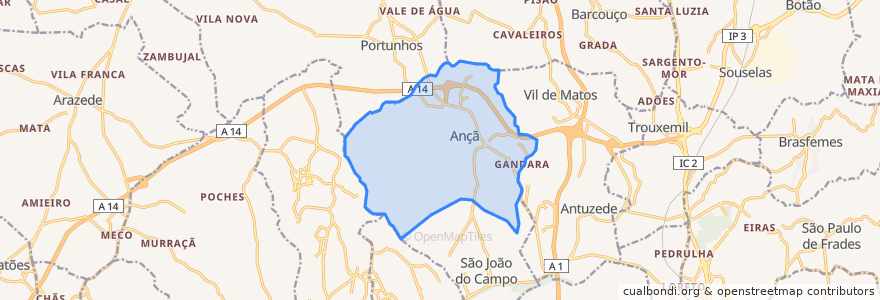 Mapa de ubicacion de Ançã.