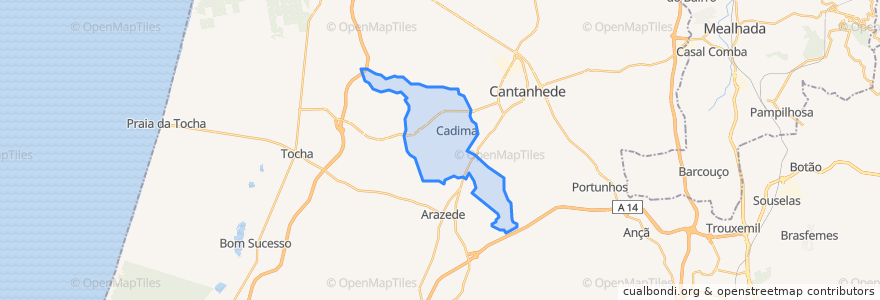 Mapa de ubicacion de Cadima.