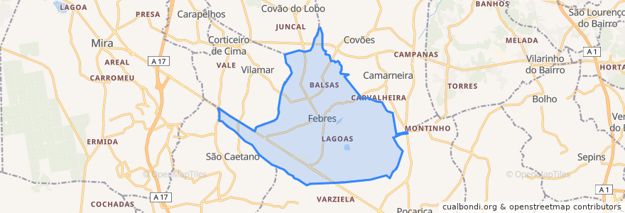 Mapa de ubicacion de Febres.