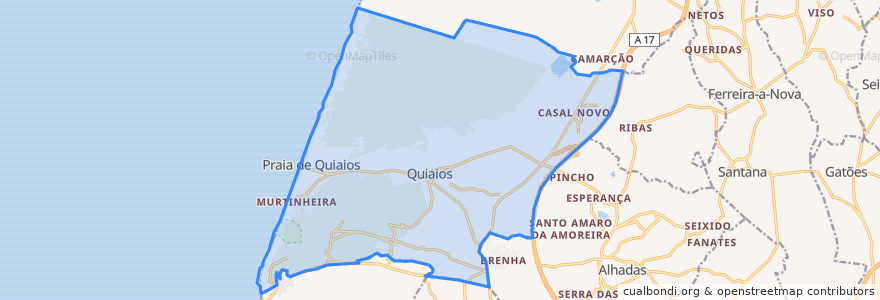 Mapa de ubicacion de Quiaios.