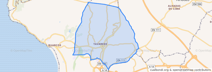 Mapa de ubicacion de Tavarede.