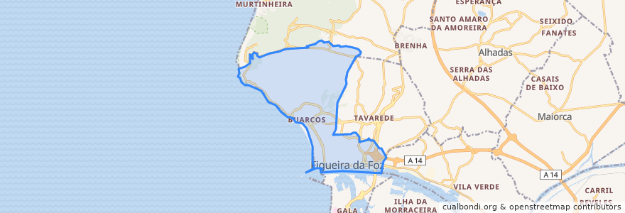 Mapa de ubicacion de Buarcos e São Julião.