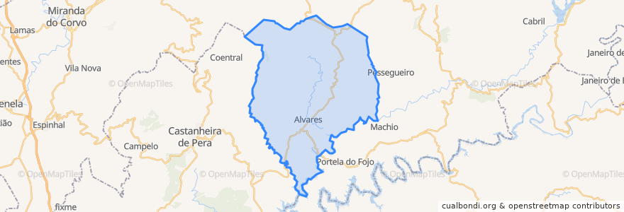 Mapa de ubicacion de Alvares.