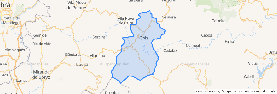 Mapa de ubicacion de Góis.