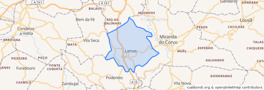 Mapa de ubicacion de Lamas.