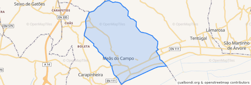 Mapa de ubicacion de Meãs do Campo.