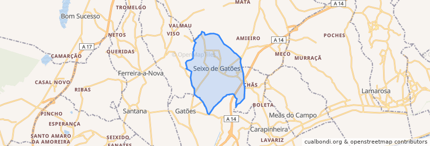 Mapa de ubicacion de Seixo de Gatões.