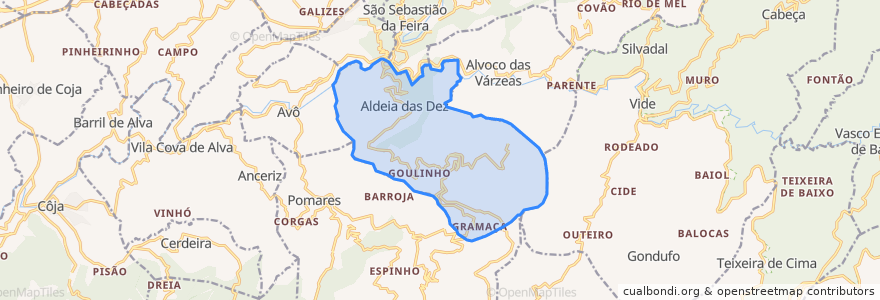 Mapa de ubicacion de Aldeia das Dez.