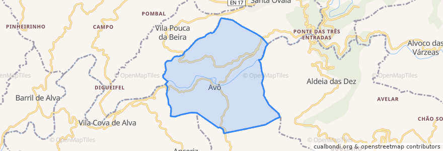 Mapa de ubicacion de Avô.