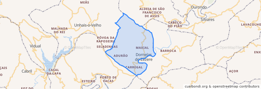 Mapa de ubicacion de Dornelas do Zêzere.