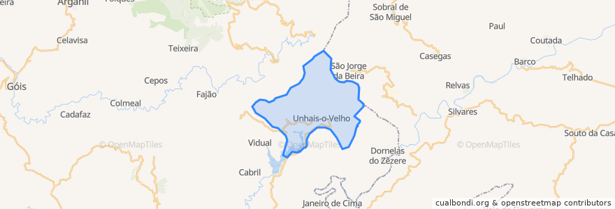 Mapa de ubicacion de Unhais-o-Velho.