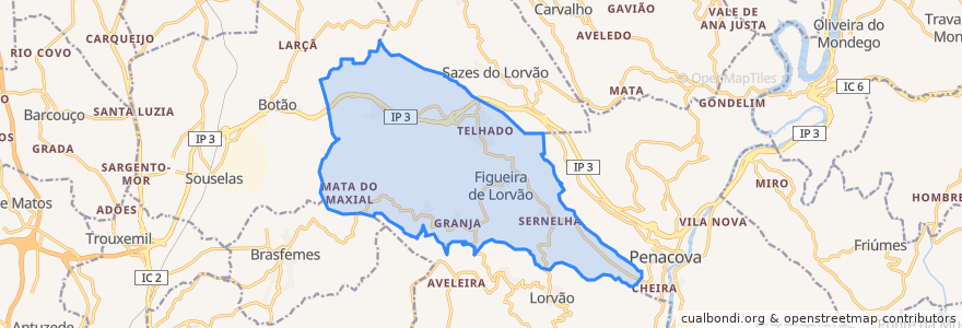 Mapa de ubicacion de Figueira de Lorvão.