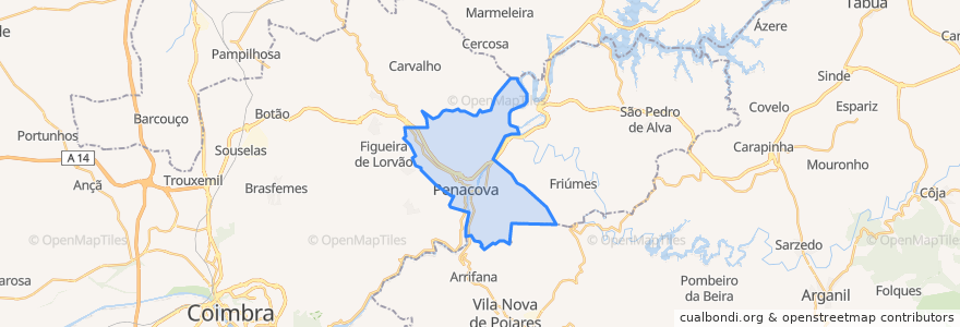 Mapa de ubicacion de Penacova.