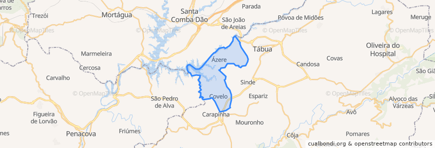 Mapa de ubicacion de Ázere e Covelo.