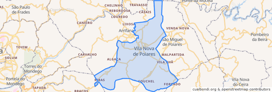 Mapa de ubicacion de Poiares (Santo André).