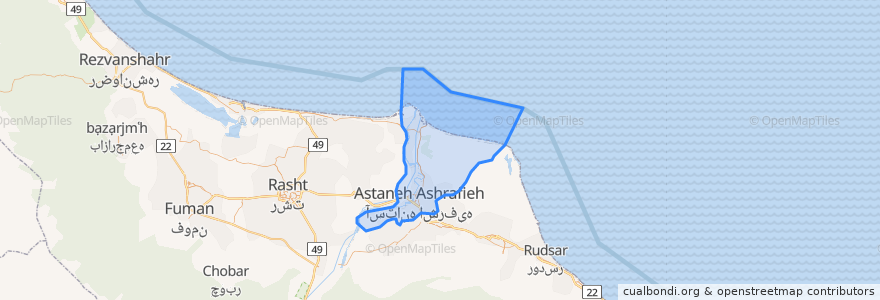 Mapa de ubicacion de شهرستان آستانه اشرفیه.