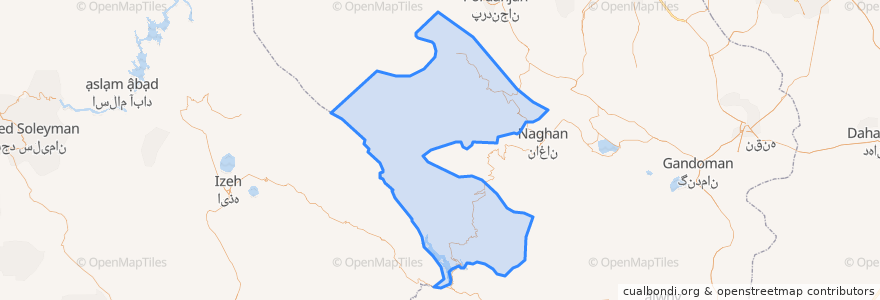 Mapa de ubicacion de شهرستان اردل.