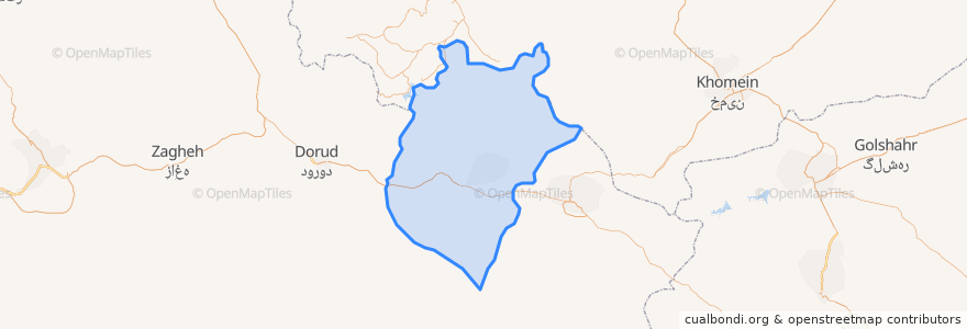 Mapa de ubicacion de شهرستان ازنا.