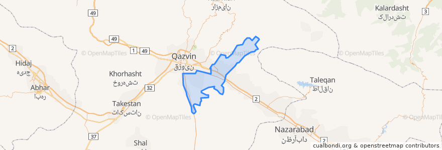 Mapa de ubicacion de شهرستان البرز.