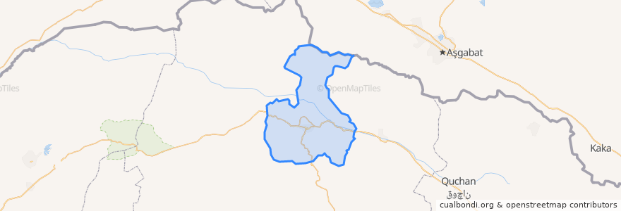 Mapa de ubicacion de شهرستان بجنورد.