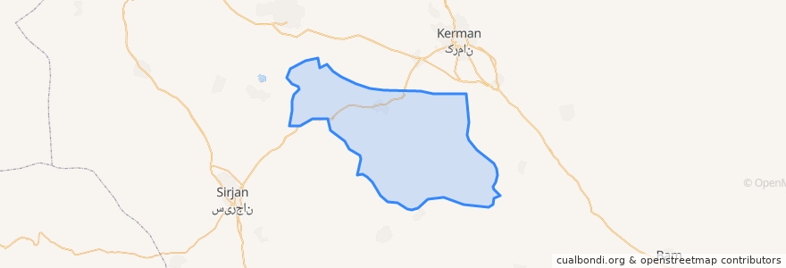 Mapa de ubicacion de شهرستان بردسیر.