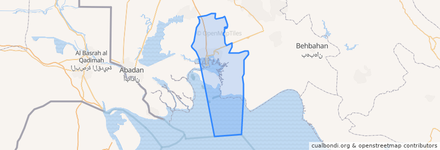 Mapa de ubicacion de شهرستان بندر ماهشهر.