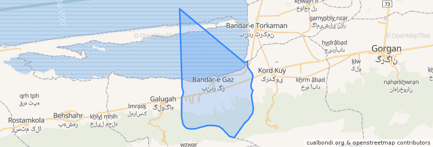 Mapa de ubicacion de شهرستان بندر گز.