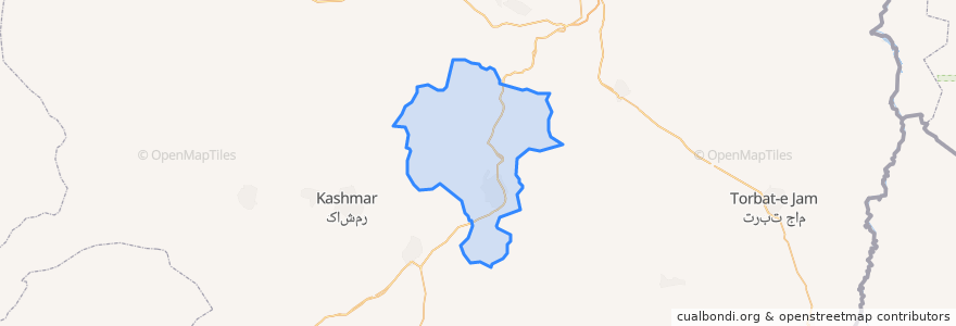 Mapa de ubicacion de شهرستان تربت حیدریه.