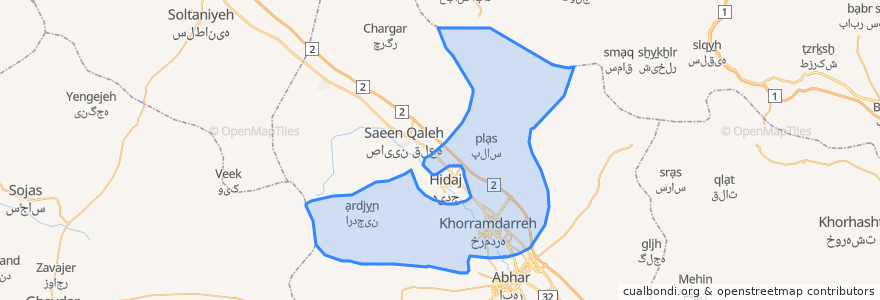 Mapa de ubicacion de شهرستان خرمدره.